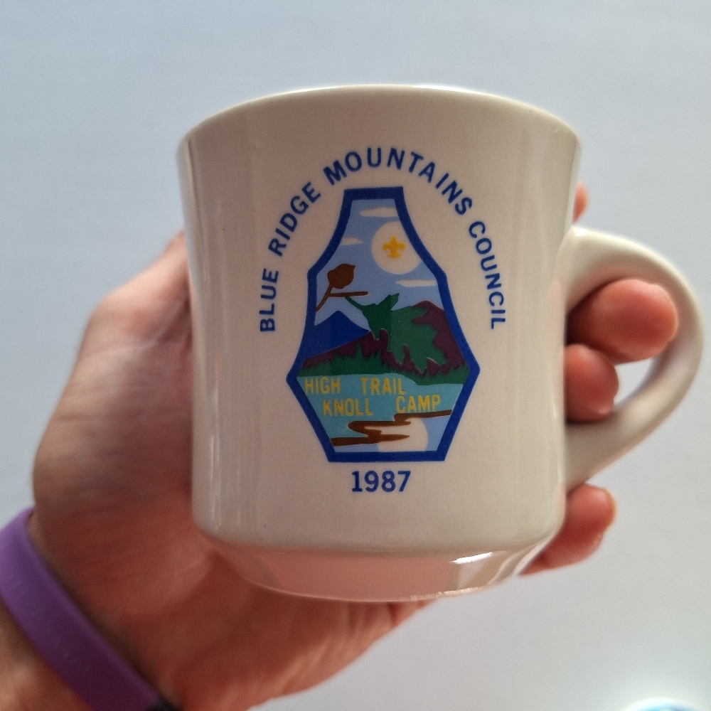 Vintage Blue Ridge Mountains Council 1987 Mug High Trail Knoll Camp